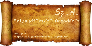 Szijgyártó Adeodát névjegykártya